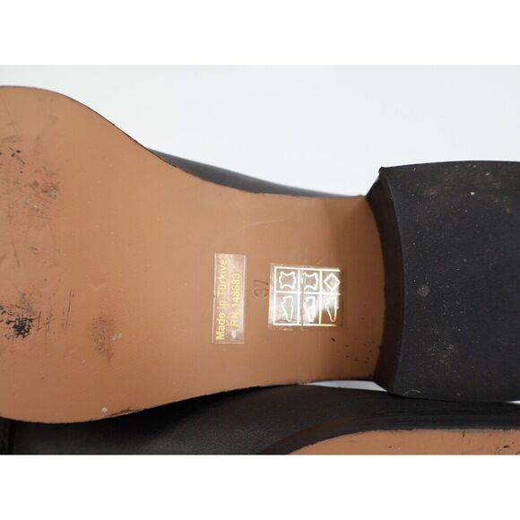 Bibi Lou Briana Western Boot Black Leather Size 37 7 Pull On Cowboy Ankle - Picture 12 of 16